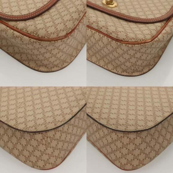 CELINE Macadam Canvas Hand Bag Pvc Beige Gold - Picture 10 of 13